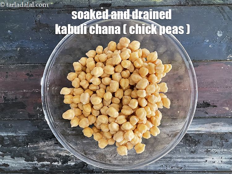 Step 7 – Soaked and drained kabuli chana.
