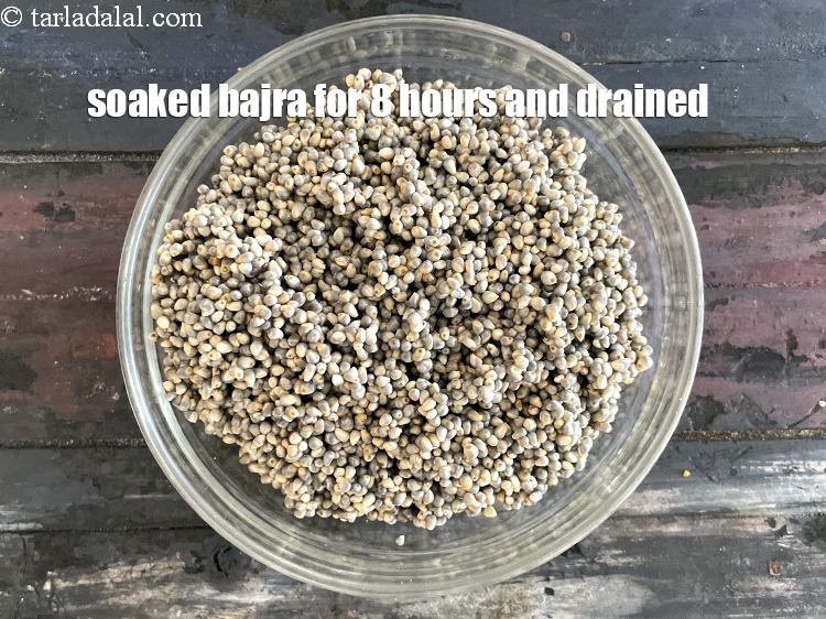 Step 9 – Keep aside. Soaked and drained whole bajra after 8 hours.&nbsp;This is now nearly 2 cups …