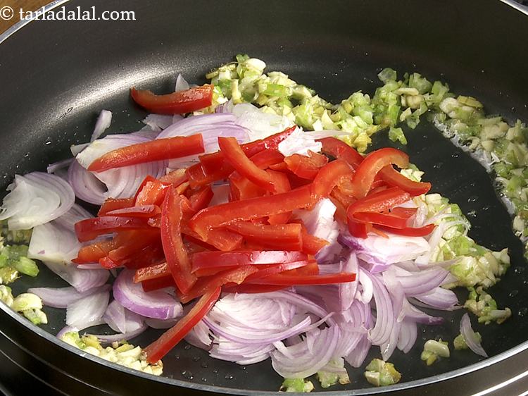 Step 16 – Add capsicum.