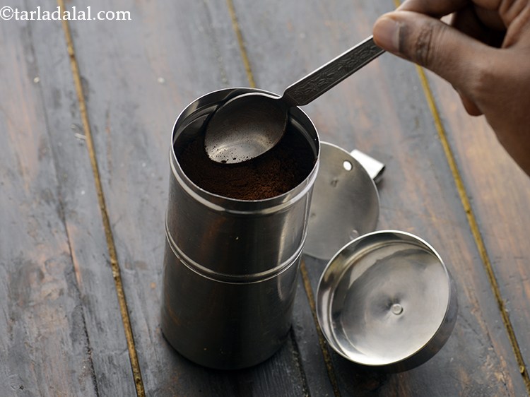 Step 15 – Gently spread out the coffee powder with a small spoon or your fingers. If you …