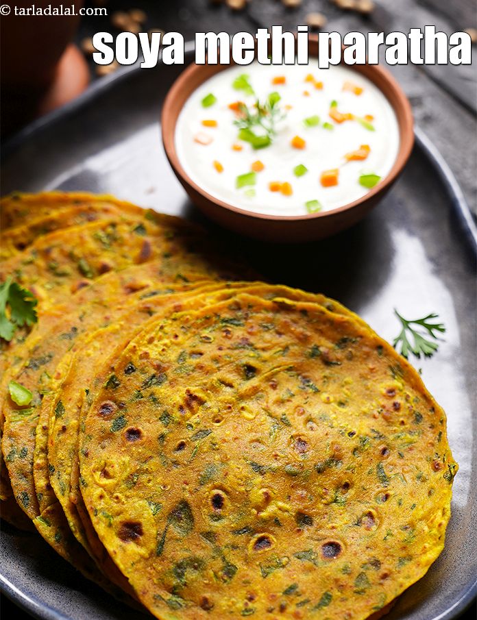 Step 25 – Serve <strong>soya methi thepla | soya methi paratha | healthy soy fenugreek Indian roti |&nbsp;</strong>hot …