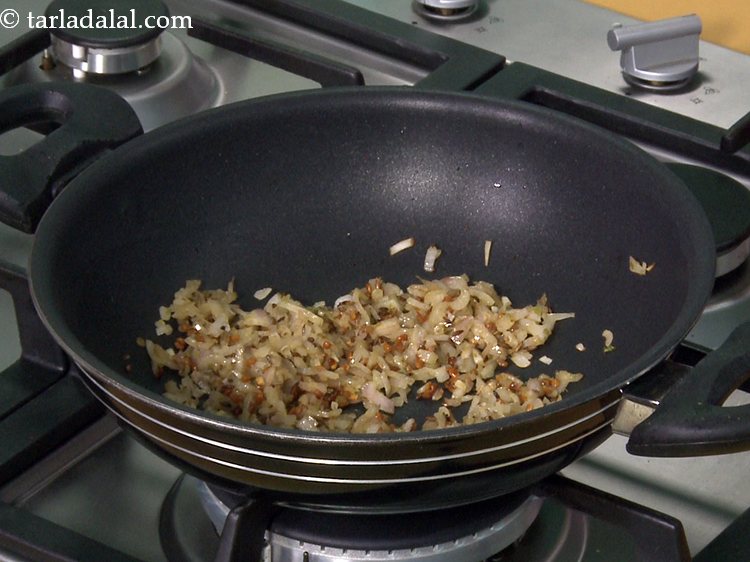Step 15 – Saut&eacute; on a medium flame for 1 to 2 minutes or till the onions turn …