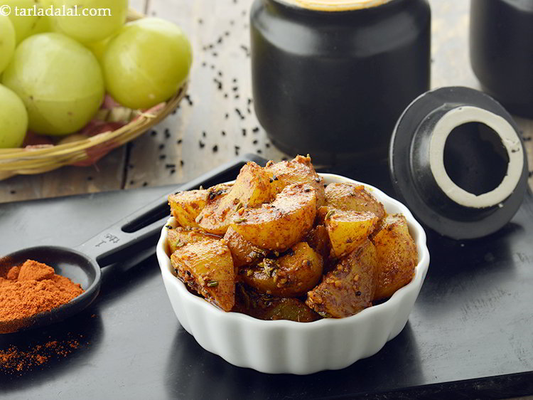 Step 18 – Serve&nbsp;<strong>amla pickle | amla achar | Indian gooseberry pickle |</strong>&nbsp;immediately or store the <strong>gooseberry pickle</strong> …