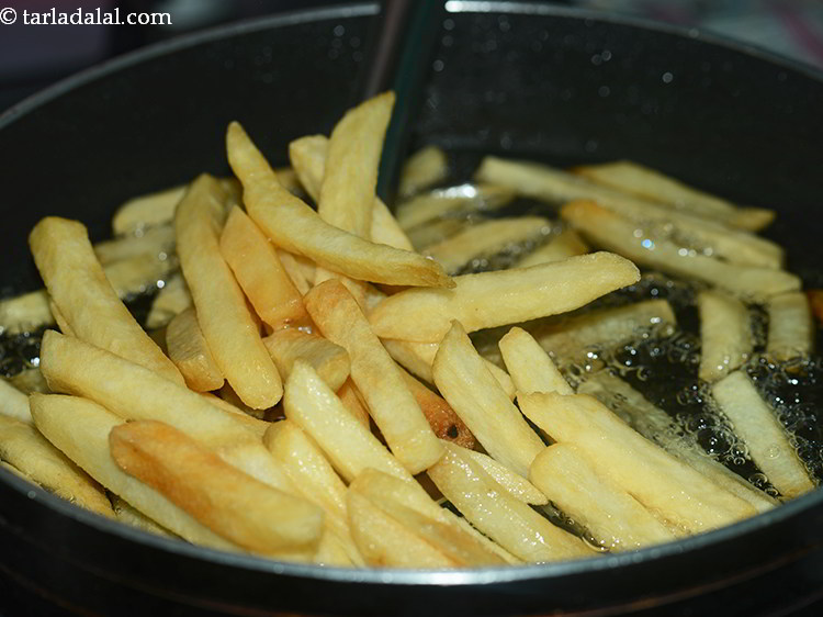 Step 4 – Deep-fry till they turn golden brown and crisp in colour from both sides while flipping …
