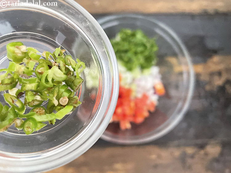 Step 17 – Add 1/2 tsp finely chopped green chillies.&nbsp;There are some who use red chilli powder in …