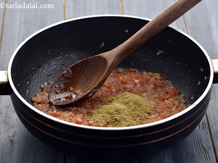Step 23 – Add the coriander-cumin seeds powder. During summers, I dry (roast) dhania-jeera in sunlight and ground …