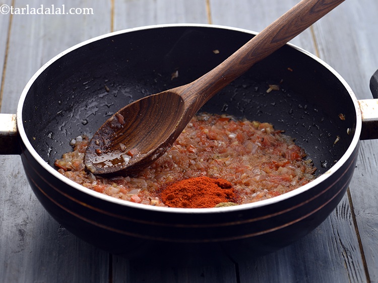 Step 24 – Add the chilli powder. Adjust according to the spice level you prefer.