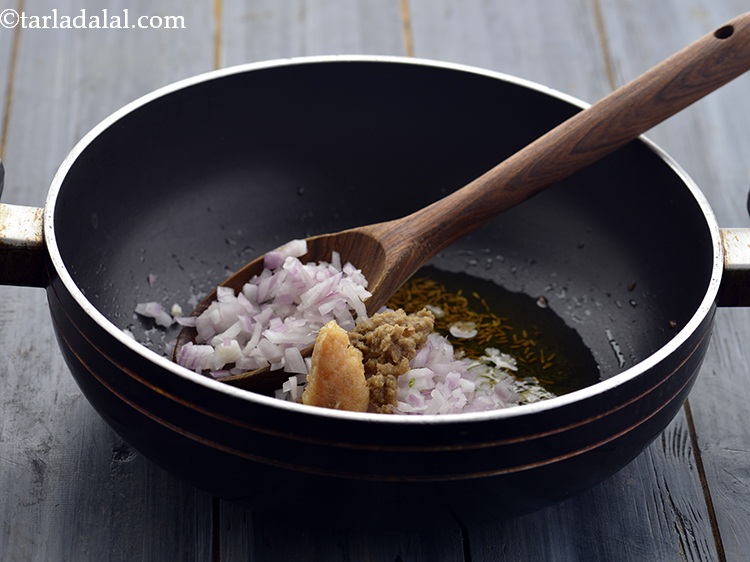 Step 17 – Also, add the <a href="https://www.tarladalal.com/Ginger--Garlic-Paste-(-Popular-Restaurant-Recipes-)-33530r" target="_blank">ginger-garlic paste</a>. Lear how to prepare