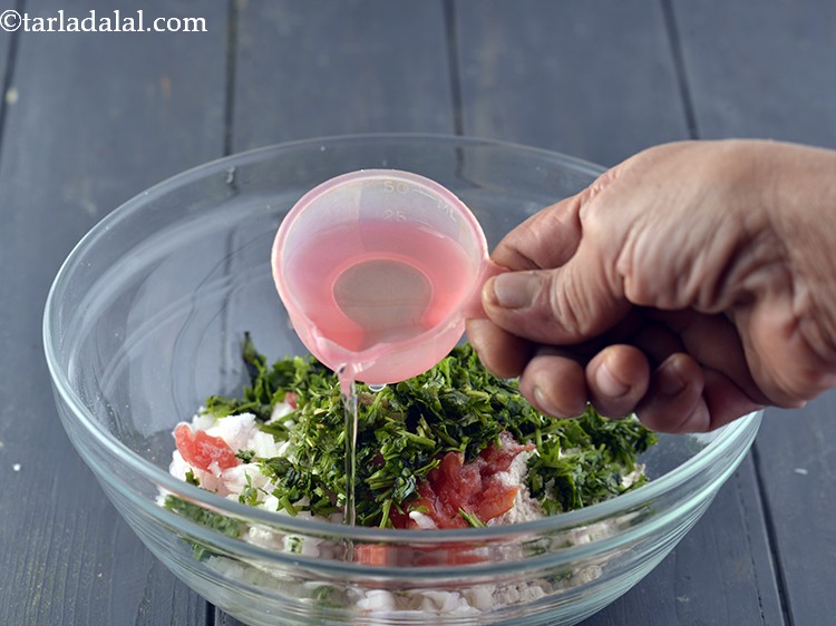 Step 9 – Gradually, add water, we have used approx. &frac34; cup. You may need 1 to 2 …