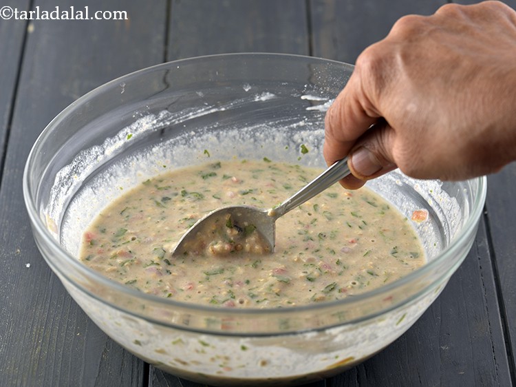 Step 10 – Mix well to make a thick batter. The consistency should be pouring similar to a …