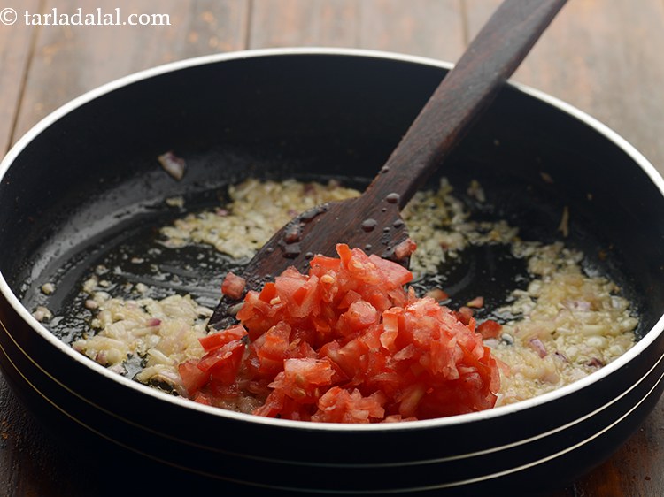 Step 7 – Add the tomatoes. Other veggies like capsicum, bell pepper, carrots, French beans can also be …