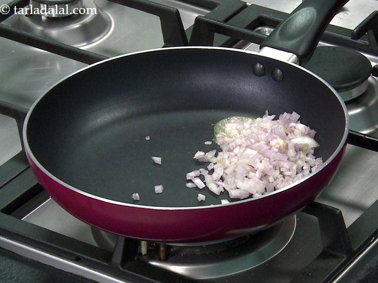 Step 4 – Add 1/2 cup&nbsp;finely&nbsp;<a href="https://www.tarladalal.com/glossary-chopped-onions-722i">chopped onions</a>.