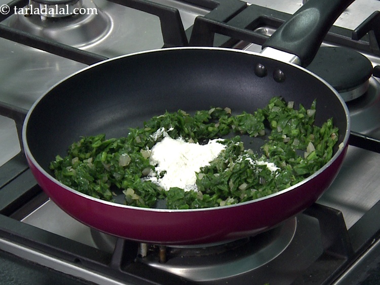 Step 24 – Add 1 tbsp&nbsp;<a href="https://www.tarladalal.com/glossary-plain-flour-maida-188i">plain flour (maida)</a>.