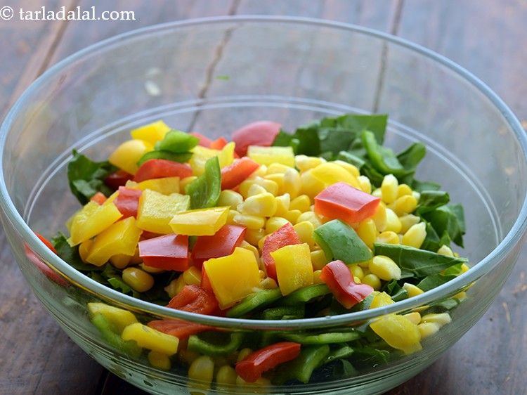 Step 9 – Add coloured capsicum.
