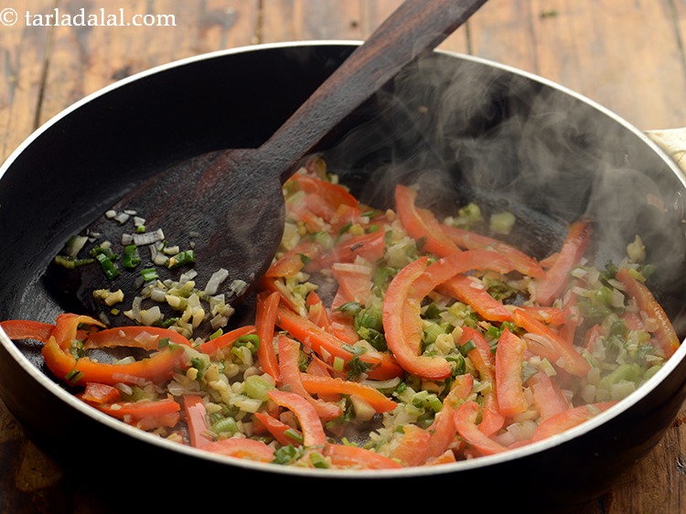 Step 12 – Saute and cook on a medium flame for 1-2 minutes.&nbsp;