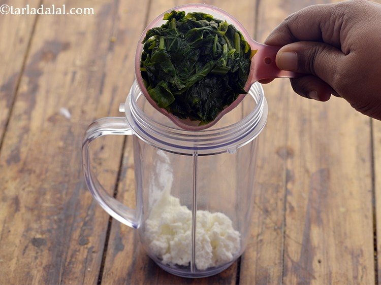 Step 20 – Add the chopped and blanched spinach to it.&nbsp;