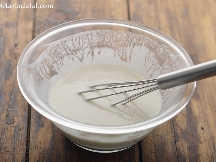 Step 17 – Add the water and mix well to form a thick, lump-free slurry.