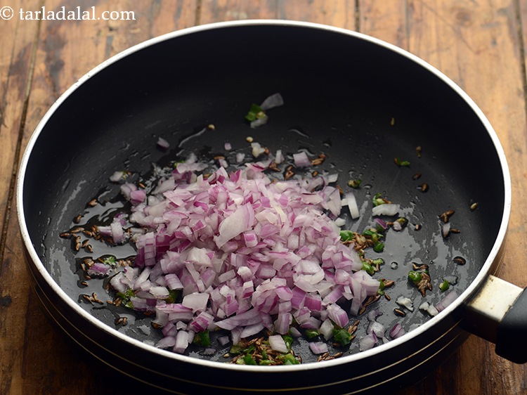 Step 16 – Add onions.