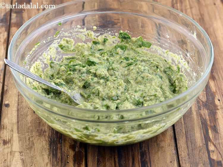 Step 25 – The batter for the chilla should be thick enough to spread well. If the batter …