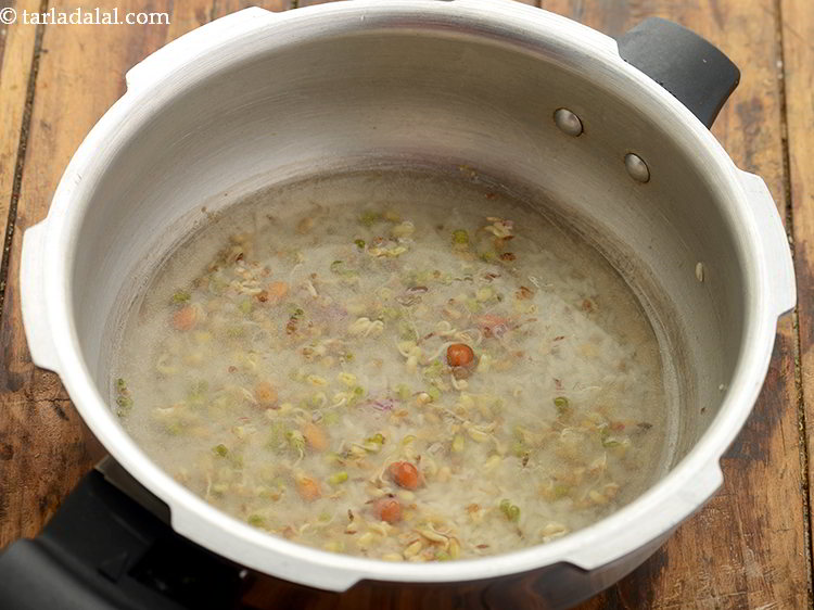 Step 20 – Add around &frac34; cup of water for cooking.