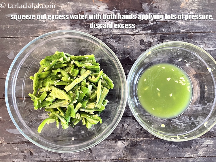 Step 37 – <meta charset="UTF-8" /> Squeeze out the excess water from the karela and discard it. You …