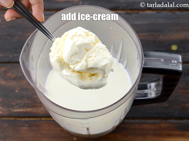 Step 11 – Add 1/2 cup&nbsp;<a href="https://www.tarladalal.com/glossary-vanilla-ice-cream-1887i">vanilla ice cream</a>.