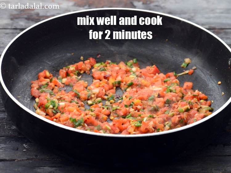 Step 12 – Mix well and cook on a medium flame for 2 minutes, while stirring occasionally.
