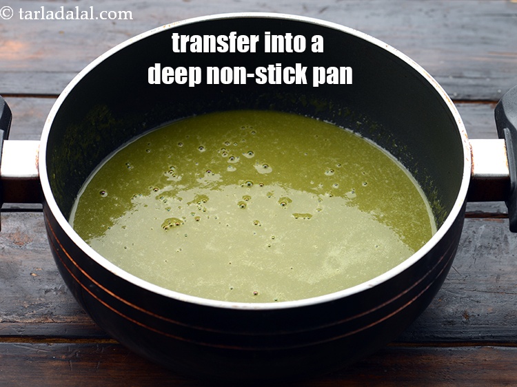 Step 14 – Transfer the mixture into a deep non-stick pan.