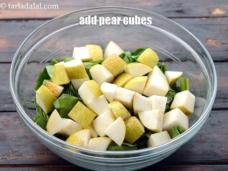 Step 15 – Add 1 1/2 cups&nbsp;<a href="https://www.tarladalal.com/glossary-pear-cubes-45i">pear cubes</a>.