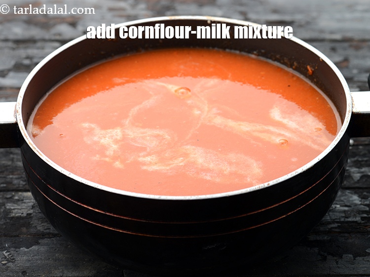 Step 25 – Add the cornflour-milk mixture.&nbsp;