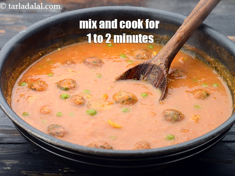 Step 47 – Mix lightly and cook on a medium flame for 1 to 2 minutes.