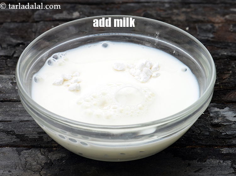 Step 12 – Add 1/2 cup milk.