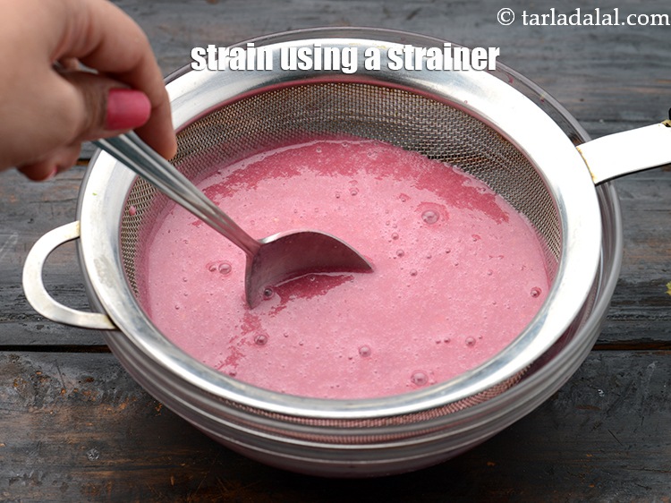 Step 7 – Strain using a strainer.