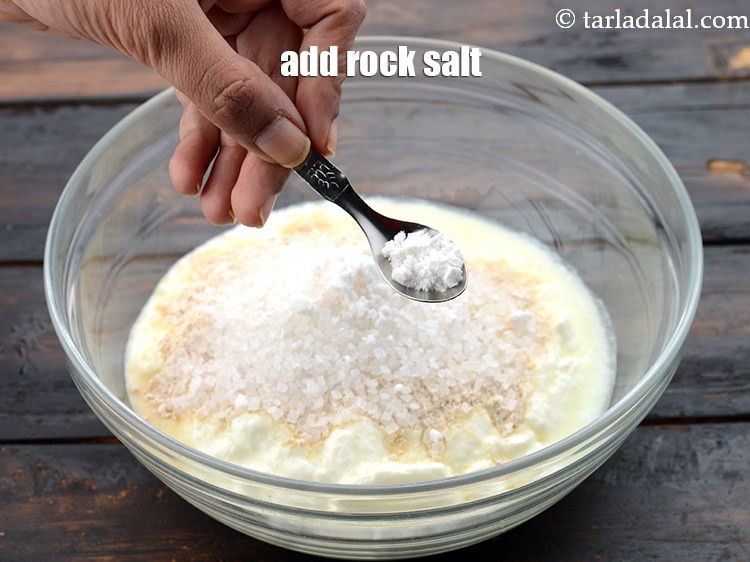 Step 7 – Add <a href="https://www.tarladalal.com/glossary-rock-salt-sendha-namak-1644i">rock salt (sendha namak)</a>&nbsp;to taste. If you eat regular salt in fasting days …