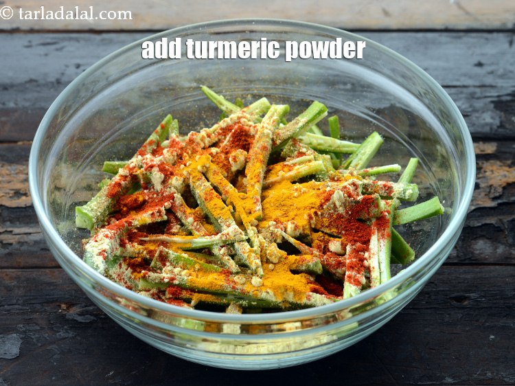 Step 13 – Add&nbsp;1/4 tsp&nbsp;<a href="https://www.tarladalal.com/glossary-turmeric-powder-haldi-645i">turmeric powder (haldi)</a>.&nbsp;