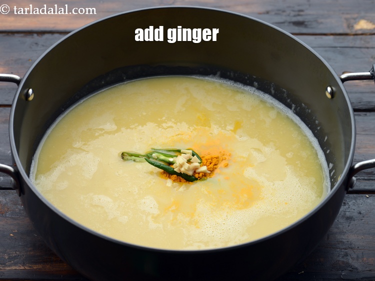 Step 14 – Add 1/4 tsp&nbsp;finely&nbsp;<a href="https://www.tarladalal.com/glossary-chopped-ginger-786i">chopped ginger (adrak)</a>.