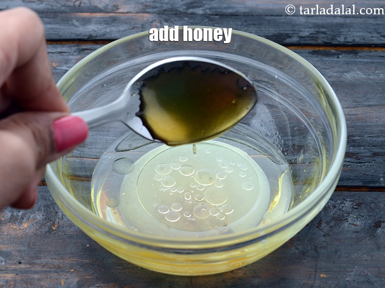 Step 9 – Add 3/4 tbsp&nbsp;<a href="https://www.tarladalal.com/glossary-honey-467i">honey</a>.&nbsp;