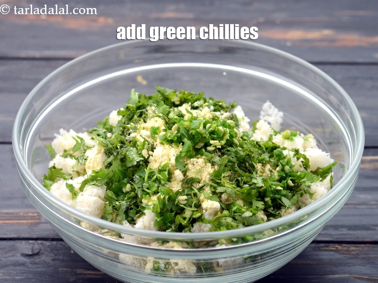 Step 10 – Add 2 tsp&nbsp;finely&nbsp;<a href="https://www.tarladalal.com/glossary-chopped-green-chilli-820i">chopped green chillies</a>. You can also use green chilli paste.&nbsp;