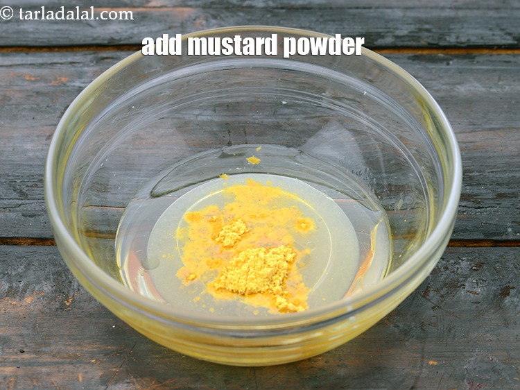 Step 10 – Add 1/2 tsp&nbsp;<a href="https://www.tarladalal.com/glossary-mustard-powder-rai-powder-sarson-powder-powdered-sarson-526i">mustard (rai / sarson) powder</a>&nbsp;, readily available in the market.