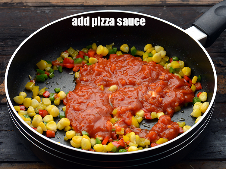 Step 15 – Add 1/2 cup of prepared pizza sauce. See above how to make pizza sauce at …