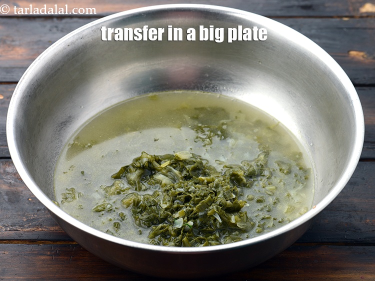 Step 11 – Cool the soup completely by transferring it in a big plate.&nbsp;