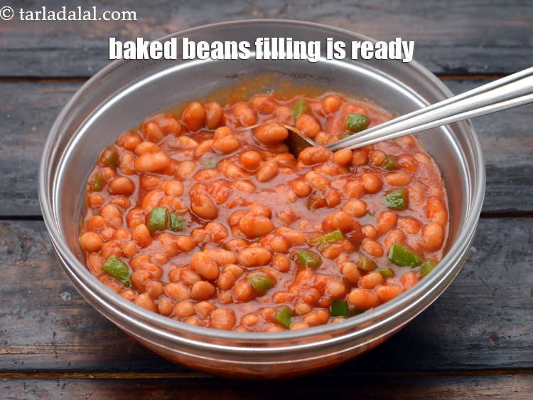 Step 20 – The baked beans filling is ready.
