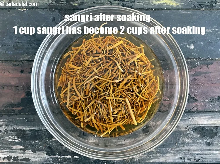 Step 17 – Sangri after soaking. We soaked 1&nbsp;cup sangri&nbsp;which has now become 2&nbsp;cups. Note that we now …