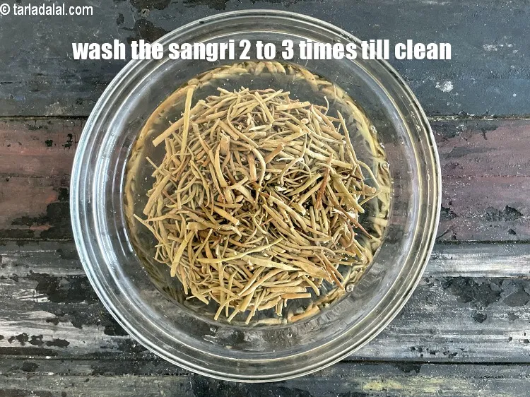 Step 18 – Wash the sangri&nbsp;2 to 3 times in water till clean.