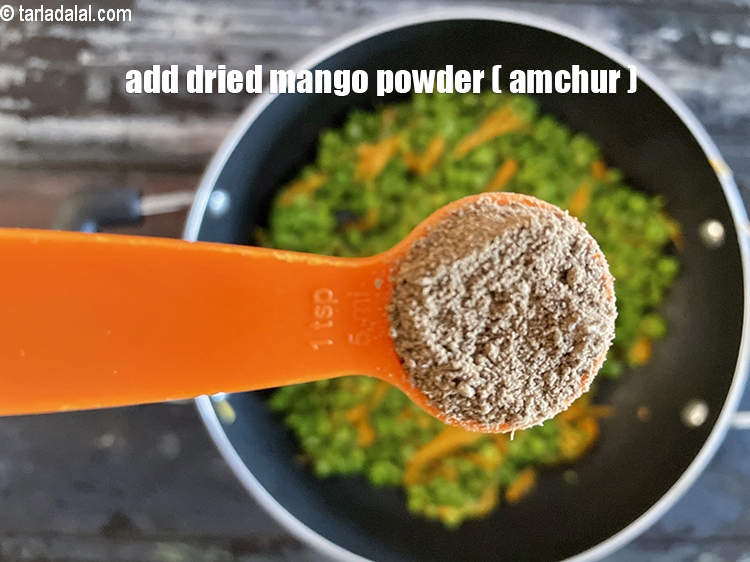 Step 30 – Add&nbsp;<meta charset="UTF-8" />1 tsp&nbsp;<a href="glossary-dried-mango-powder-amchur-powder-148i">dried mango powder (amchur)</a>.