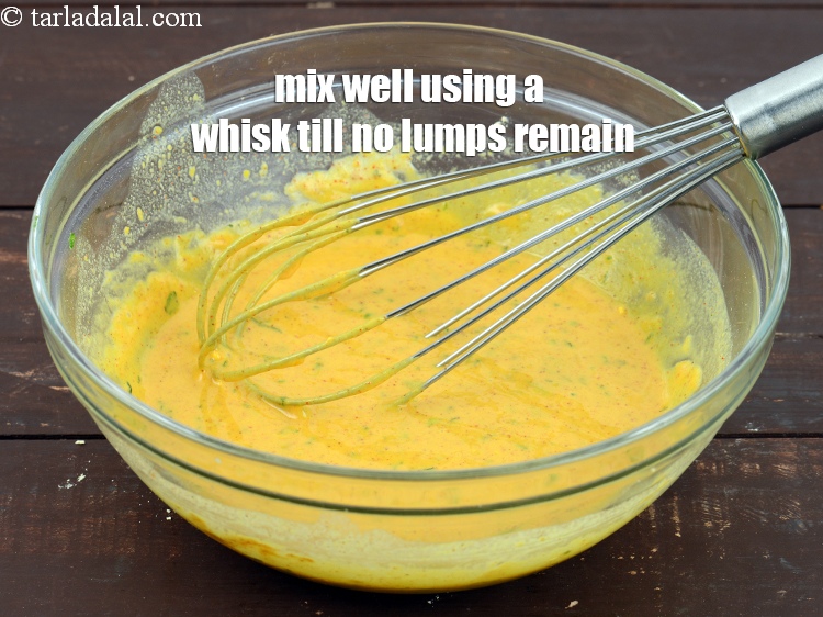 Step 13 – Mix well using a whisk till no lumps remain. The batter has to be very …
