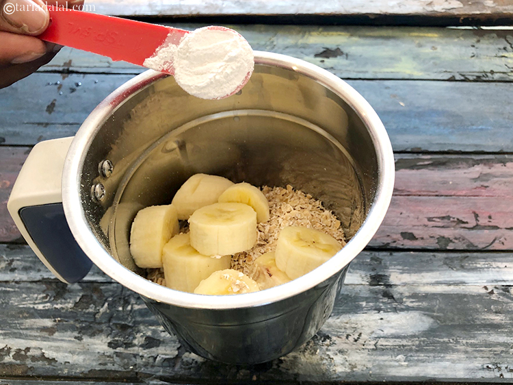 Step 5 – Add 1 tsp baking powder.