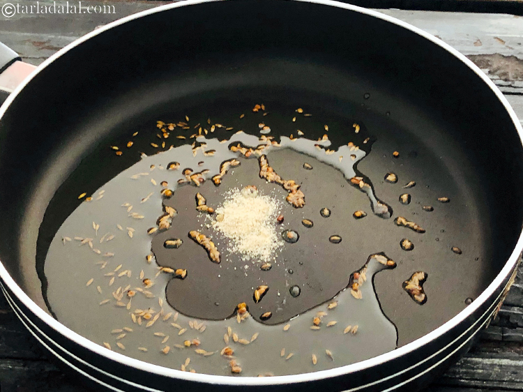 Step 6 – Add the asafoetida.