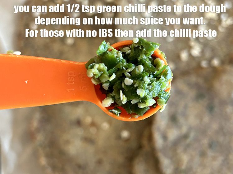 Step 24 – You can add 1/2 tsp&nbsp;<strong>green chilli paste&nbsp;</strong>to the dough depending on how much spice you …