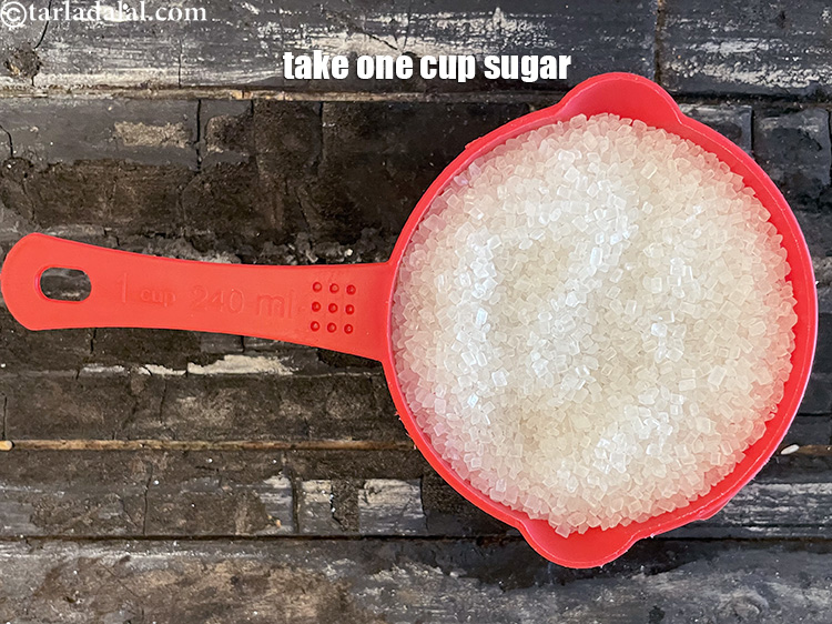 Step 13 – Take one cup sugar.